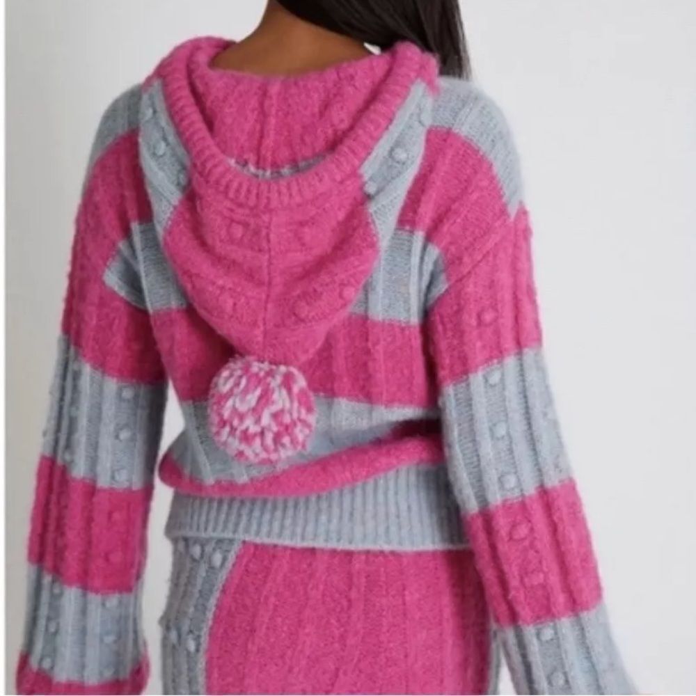 LoveShackFancy Pink and Gray Cardigan Sweater - Picture 6 of 14